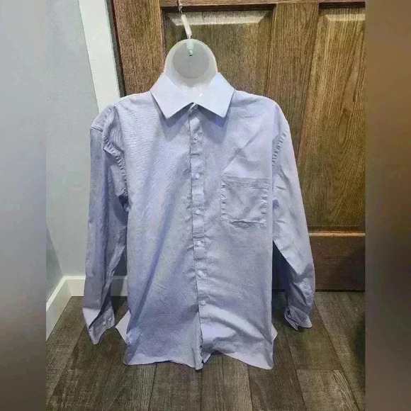 MICHAEL KORS Purple Blue Men's Sz 16.5 34/35 Long Sleeve Button-Down Dress Shirt - Picture 1 of 5